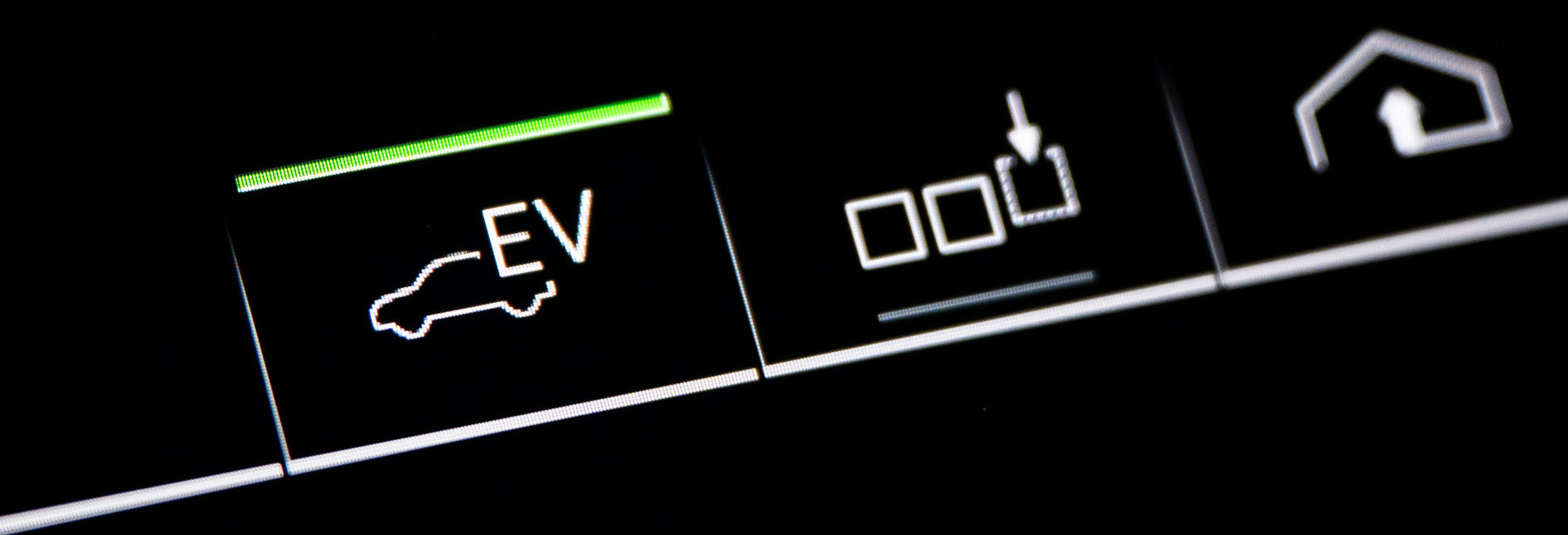 closeup of Audi A7 TFSI e icon bar